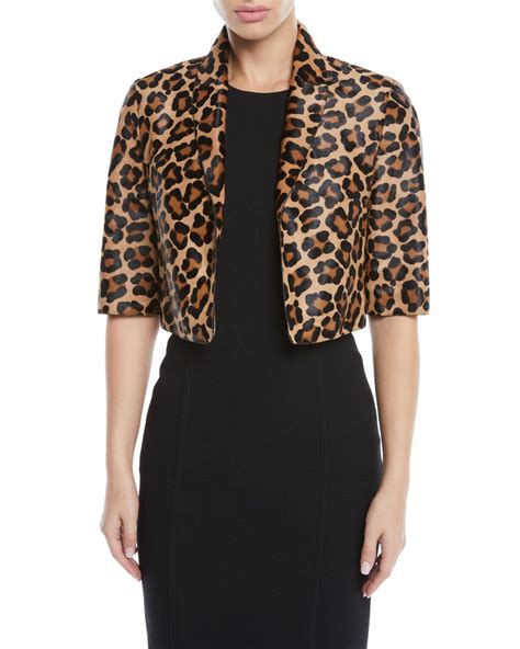 michael kors leopard tank bolero|Leopard Calf Hair Bolero Jacket .